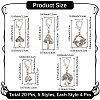 24Pcs 6 Styles Mushroom Alloy Shoe Charms HJEW-CP00026-2