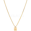 1Pc Stainless Steel Letter Rectangle Pendant Necklaces NJEW-LP0001-34Y-G-1