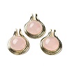 Natural Rose Quartz Pendants G-M405-06G-03-1