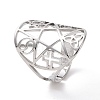 Non-Tarnish Star with Sailor's Knot & Corss & Yin Yang Adjustable Ring LS-RJEW-P037-02P-1