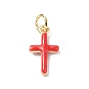 Real 18K Gold Plated Eco-Friendly Rack Plating Brass Enamel Pendants KK-F845-40G-02-1