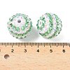 Striped Resin Rhinestone Beads OACR-A037-01I-3