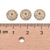 Apetalous Half Round/Dome Brass Micro Pave Cubic Zirconia Bead Caps X-ZIRC-D062-G-4