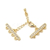 Brass Micro Pave Cubic Zirconia Chain Extender KK-L216-004A-G-1