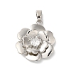 Rack Plating Brass Micro Pave Clear Cubic Zirconia Pendants KK-U022-04P-1