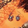 Alloy Rhinestone Spider & Heart Dangle Earrings EJEW-JE06655-02-2