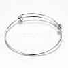 Tarnish Resistant Adjustable 304 Stainless Steel Expandable Bangle Making BJEW-H510-01P-2