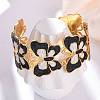 304 Stainless Steel Enamel Cuff Bangles for Women LS-BJEW-P347-01G-C-2