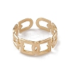 Ion Plating(IP) 304 Stainless Steel Hollow Arch Open Cuff Rings for Women RJEW-G285-57G-2