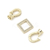 Brass Micro Pave Clear Cubic Zirconia Fold Over Clasps KK-U059-18G-2