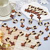 25Pcs Wood Cross & Round Beads Finger Rings RJEW-DC0001-23B-4