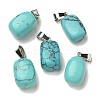 Synthetic Turquoise Pendants G-Z067-03P-03-2