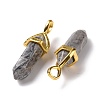 Natural Map Stone Pointed Pendants G-K329-64G-3