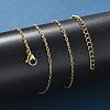 PVD Vacuum Plating 304 Stainless Steel Cable Chain Necklace STAS-T040-PJ205-40-4