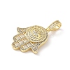 Brass Micro Pave Clear Cubic Zirconia Pendants KK-B141-04G-04-2