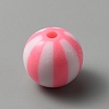 Opaque Acrylic Striped Beads LS-SACR-WH0009-10B-1