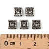 Brass Rhinestone Spacer Beads RB-A013-6x6-01B-NF-4