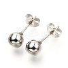 304 Stainless Steel Ball Stud Earrings EJEW-C501-10D-4