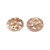 304 Stainless Steel Textured Disc Charms STAS-Q336-11A-RG-2