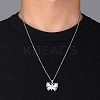 Brass Micro Pave Clear Cubic Zirconia Pendant Necklaces NJEW-M211-01A-P-3