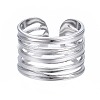 304 Stainless Steel Multi-string Open Cuff Ring RJEW-T023-30P-1