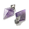 Natural Amethyst Pendants G-K338-10AS-01-2
