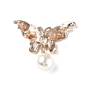 Butterfly with Plastic Imitation Pearl Enamel Pin LS-JEWB-I020-01KCG-2