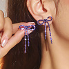Brass Rhinestone Stud Earrings FS-WG4CB7C-06-1