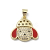 Brass Micro Pave Clear Cubic Zirconia Pendants KK-A221-02C-G-1