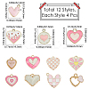 48Pcs 12 Styles Alloy Enamel Pendants ENAM-SC0007-73-2