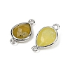 Natural Korean Jade Faceted Connector Charms G-L514-048G-06-2
