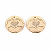 Brass Micro Pave Clear Cubic Zirconia Charms KK-T062-137G-NF-1