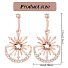 3 Pairs 3 Colors Crystal Rhinestone Sun with Moon Dangle Stud Earrings EJEW-AN0001-72-2