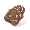 Gingerbread Man Cotton & Non-Woven & Velvet Fabric Brooch LS-JEWB-A003-11-3
