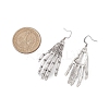 Halloween Themed Skull Hand Dangle Earrings EJEW-JE06070-3