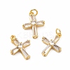 Rack Plating Brass Micro Pave Cubic Zirconia Pendants KK-E281-15G-2
