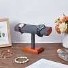 T-Shaped Bar Wood Covered with Faux Suede Bracelet Display Stands BDIS-WH0007-07B-2