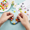 120Pcs Flat Round Food Grade Eco-Friendly Silicone Beads SIL-WR0001-04B-6