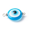 Transparent Evil Eye Resin Connector Charms PALLOY-JF01848-02-4