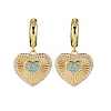 Brass Cubic Zirconia Hoop Earrings EJEW-Q042-02A-G-2