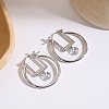 Brass & Clear Cubic Zirconia Hoop Earrings FS-WG3D18D-01-2