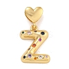 Brass Micro Pave Colorful Cubic Zirconia Pendants KK-P281-01G-Z-1