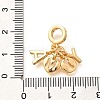 Brass Clear Cubic Zirconia Letter Y A European Dangle Charms KK-U048-23G-3
