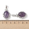Natural Amethyst Oval Pendants G-NH0025-15P-08-3