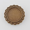 Vintage Alloy Flower Brooch Cabochon Bezel Settings LS-PALLOY-O038-29AB-NF-2