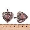 Natural & Synthetic  Mixed Gemstone Peach Love Heart Pendants G-G158-01-AB-4