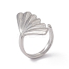 304 Stainless Steel Shell Shape Cuff Ring for Women LS-RJEW-C045-25P-1