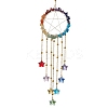 7 Chakra Wire Wrapped Gemstone Chip Ring with Star Pendant Decorations HJEW-ST00001-1