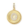 Brass Micro Pave Clear Cubic Zirconia Pendants KK-L253-17G-O-1