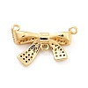 Rack Plating Brass Micro Pave Clear Cubic Zirconia Chandelier Component Links KK-K270-08G-2